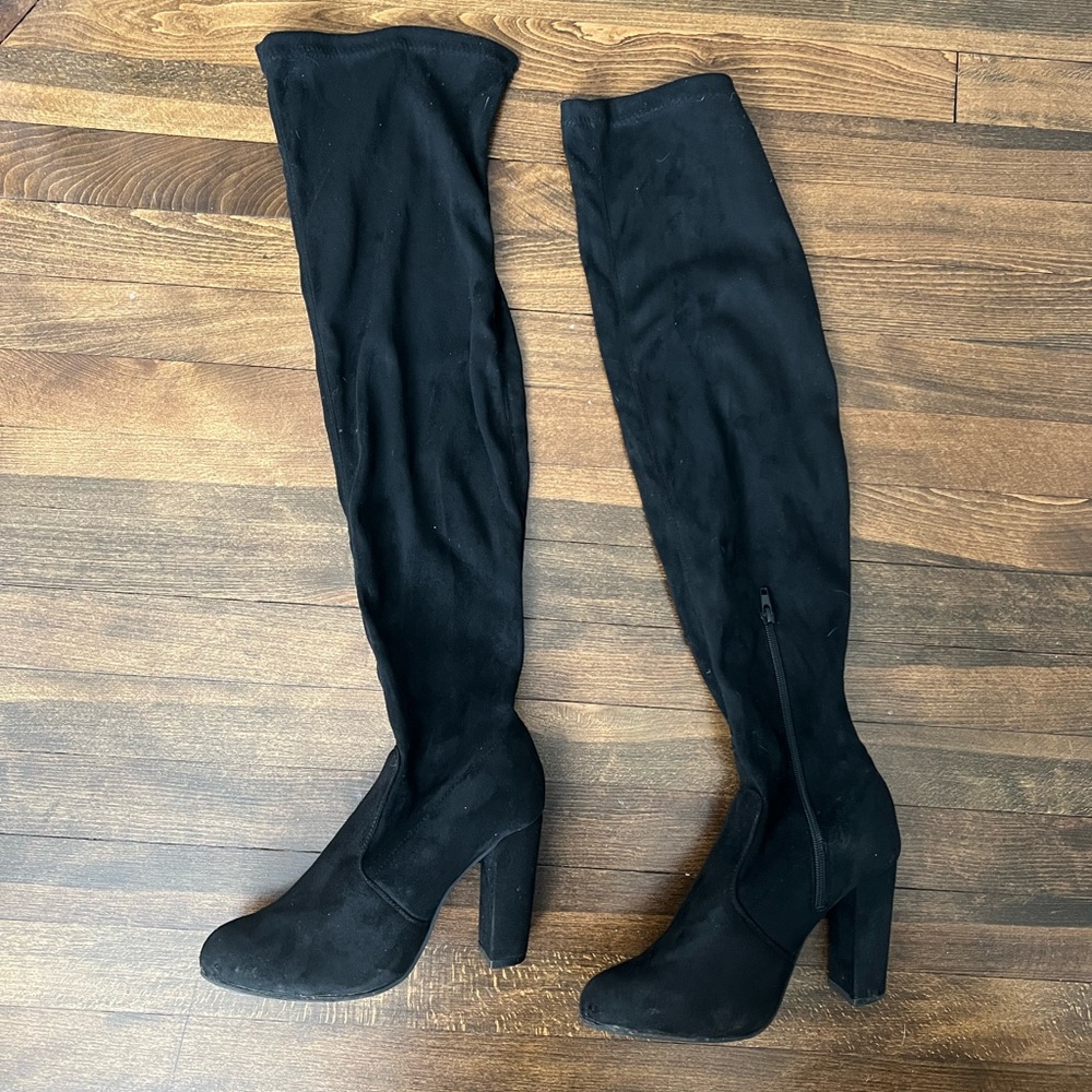 (SOLD) Faux suede over-the-knee boots